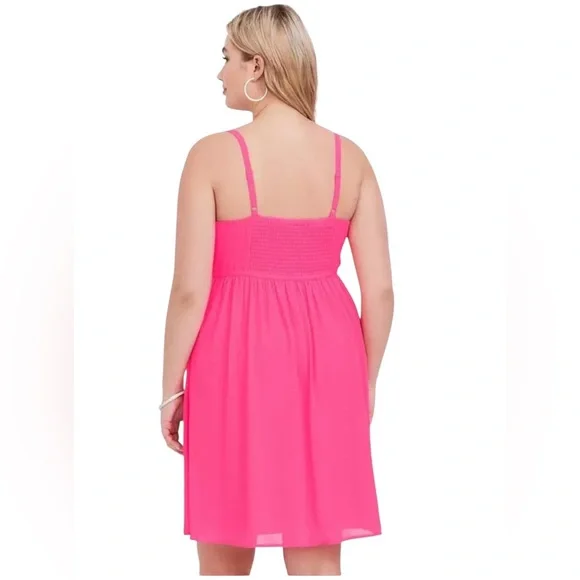 Torrid Mini Chiffon Ruffle Skater Dress Size: 4X - Picture 5 of 8